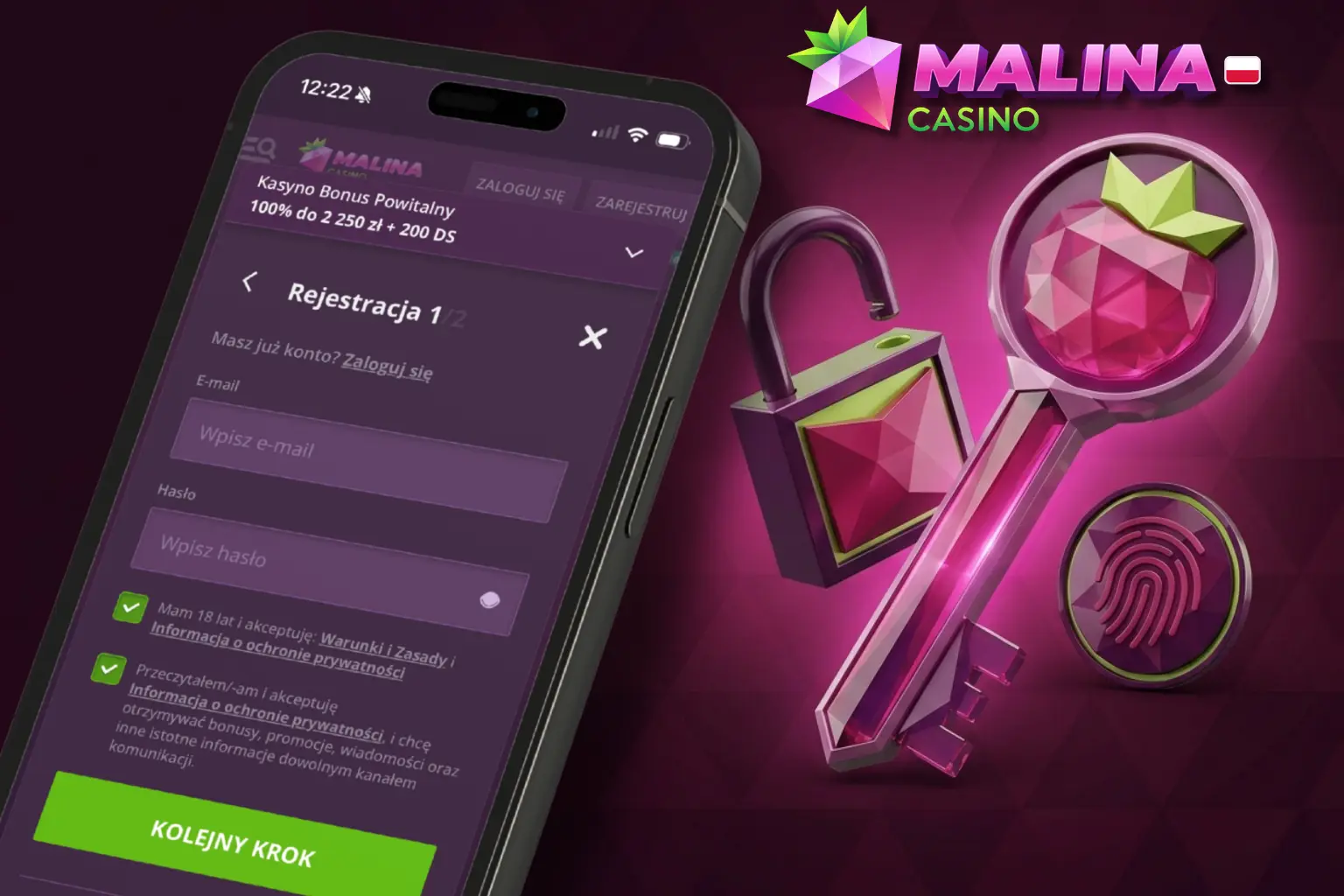 Rejestracja w Malina Casino jest szybka i intuicyjna.